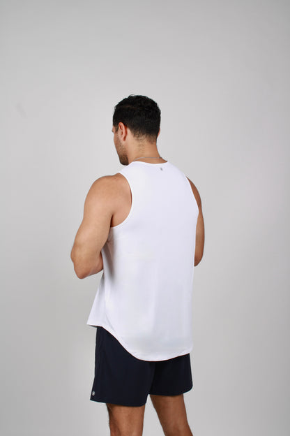 WHITE SLEEVELESS SHIRT